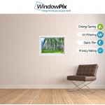 Windowpix 36x24 Inch Decorative Static Cling Window Film Sunlit Forest Trees Printed on Clear for Window Glass Panels. UV Protection Energy Saving.
