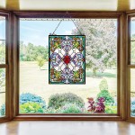 Capulina Victorian Tiffany Style Stained Glass Window Hanging Panels Suncatcher for Home Decor and Parents Gifts