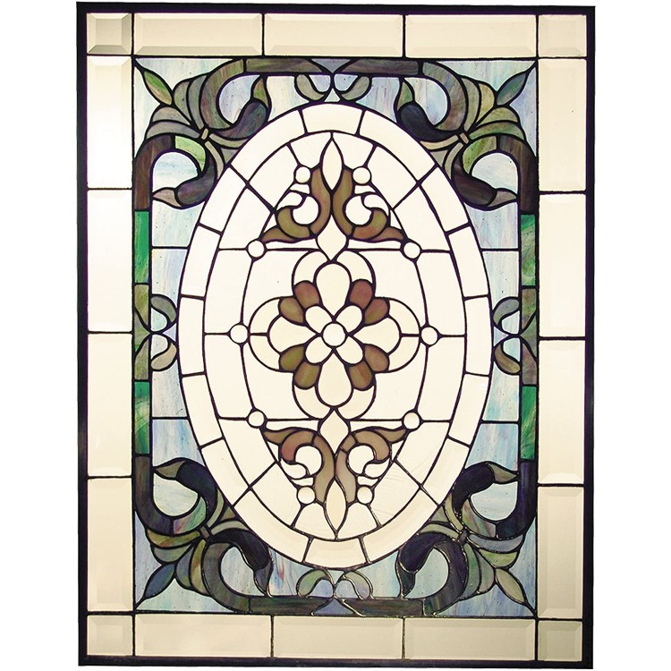 Dale Tiffany SC0144 Samantha Art Glass Window Panel 25-Inch by 35-Inch