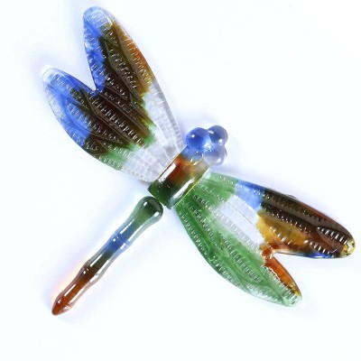 Dragonfly Stained Glass Jewels for Crafting Tiffany Lampshades Window Panels Suncatchers Accent Wall BIEYE GJDRM-L Multicolored L-4.5Lx3.3W