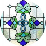 Yogoart Tiffany Style Stained Glass Window Hanging Panels Horizontal Transom Window 15 X 26