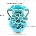 Anding Vase Home Decoration Blue Crack Vase Handmade Big Flowers Kitchen Vase