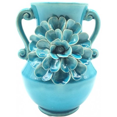 Anding Vase Home Decoration Blue Crack Vase Handmade Big Flowers Kitchen Vase