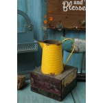 APSOONSELL Shabby Chic Decor Yellow Metal Flowers Vase Decorative Vintage Pitcher Rustic Farmhouse Decor for Home