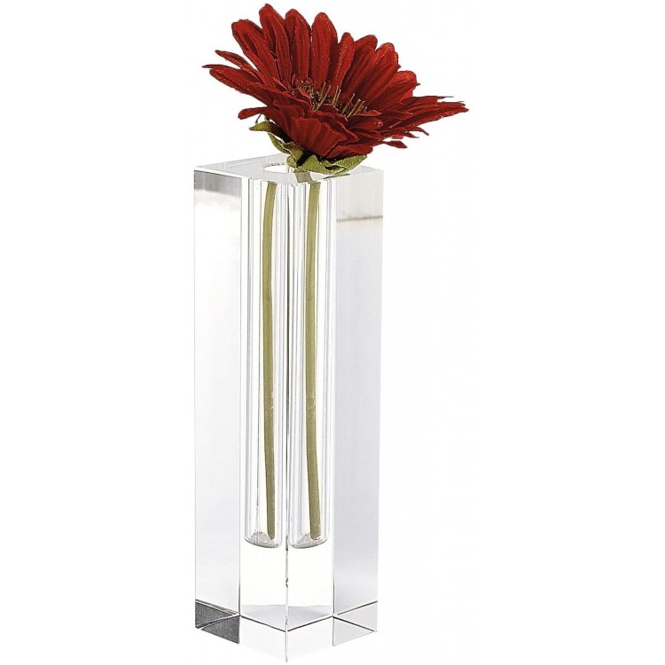 Badash Donovan Crystal Glass Bud Vase 10 Tall Handcrafted Lead-Free Optical Crystal Glass Vase for Flower Buds & Unique Contemporary Home Decor Accent