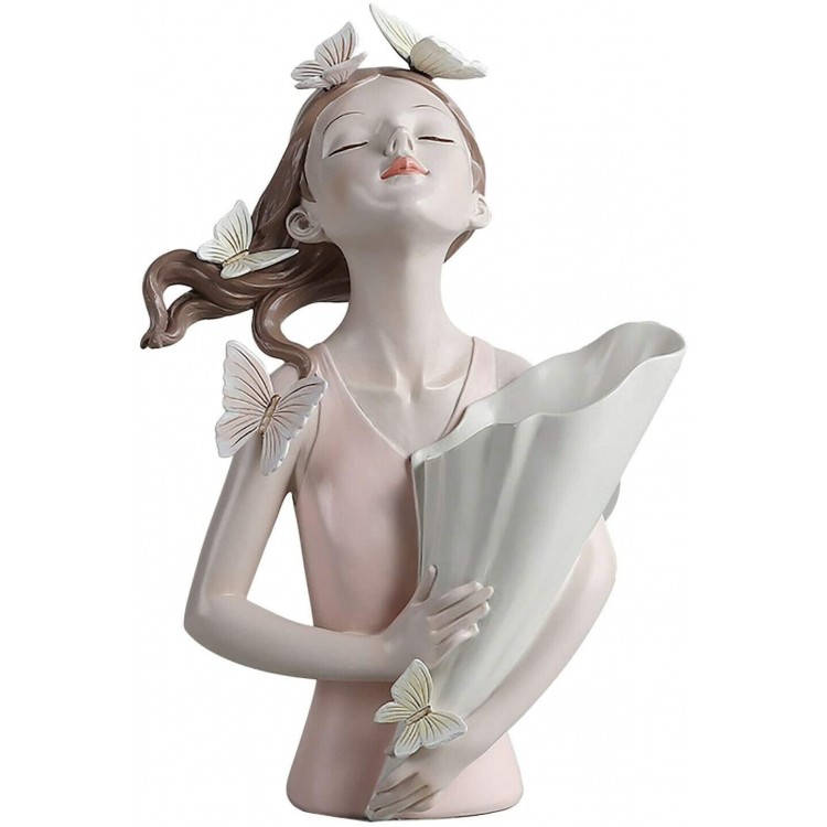 Beautiful Butterfly Girl Sculptures Vases Countertop Vases Home Decor Gift Flowers Vases Ornaments for Home Office