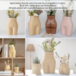 Body Vase Female Form Butt Vase Cheeky Flower Vases [Speckled Matte Sandy Ceramic] Tall Woman Booty Shaped Sculpture Modern Boho Home Decor Planter Plant Pot Feminist Unique Cute Chic Accent Room