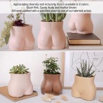 Butt Planter Body Vase Female Form Cheeky Flower Vases w Drainage Plug [Speckled Matte Pink Ceramic] Woman Booty Shaped Sculpture Modern Boho Decor Plant Pot Feminist Cute Minimalist Small Accent