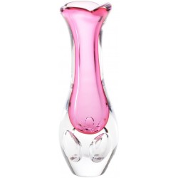 CASAMOTION BERGDALA Crystal Vases Home Decor Accent Vase Hand Blown Art Solid Color Crystal Gift Bud Vase Rose Red