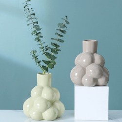 CLOUDS Vases for Decor Set of 2 Ceramic Vase or Home Decor Accent Farmhouse Modern Vase Minimalism Style Small Vase for Living Room Bedroom Dining Table Decorations