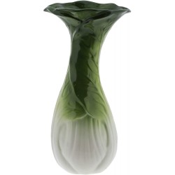 Collectible Vegetable Tall Ceramic Vase for Home Décor or Kitchen Bok Choy