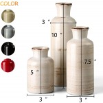 CwlwGO- Ceramic Rustic White Vase for Home Decor Set of 3 Decorative Vases for Table Kitchen Living Room,Decorative Touch to Any room's Decor.Cracked Glass Glaze.…