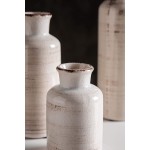 CwlwGO- Ceramic Rustic White Vase for Home Decor Set of 3 Decorative Vases for Table Kitchen Living Room,Decorative Touch to Any room's Decor.Cracked Glass Glaze.…
