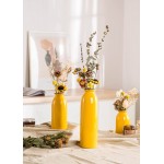 CwlwGO- Ceramic Vase Set ,Set of 3 Small Vases Modern Decorative vase,Suitable for Shelf Decor,Fireplaces Decor,Bookshelf Living Room,Home Decoration。（Yellow