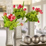 Dublin Flower Vase Set of 3 Centerpieces for Dining Room Table Decorative Vases Home Decor Accents for Living Room Bedroom Kitchen & More Packaged in Gift Box Brushed Silver