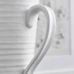 FAVRD Decorative Pitcher Vase with Handle Coffee Table Decor Flower Vase Shelf Decor White Vase Farmhouse Kitchen Decor Ceramic Vase Home Office for Display Only 9 x 4.8 x 9.5 inches
