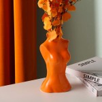 Female Vase Form Body Flower Vase Ceramic Vases for Modern Home Decor Orange