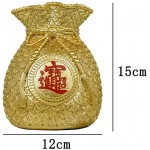 Fenteer Chinese Flower Vase Planter Pot Money Bag Shape Feng Shui Accent Gold Piggy Bank Lucky Decorations for Home Decor Furnishing Office Party L 1