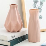 FJLHSHIZA Vase for Flowers Unbreakable,Ceramic Look Plastic Decor Vase Geometric Style Accent Vases for Home Decor Living Room Table Home Office Decor Color : Type1