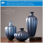 GAOXIAOMEI Modern Home Turquoise Decor Accent Vase,Diamond Geometric Shape Solid Color Hand Blown Art Glass Vase,Decorative Vases for Living Room Mantel Table Decoration Gift