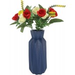 Gemseek 8 Inch Deep Blue Ceramic Flower Vase Small Table Vase for Living Room Indoor Home Decor Wedding Centerpieces Arrangements