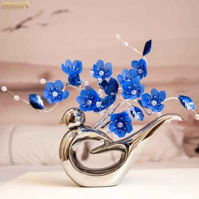 Home Décor Accents Minimalist Ceramic Acrylic Creative Simple Fashion Birds Flowers Vase Home Decor Craft Room Wedding Decoration Table Figurine