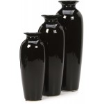 Hosley Set of 3 Black Ceramic Vases. Ideal Gift for Wedding or Special Occasions for Use in Home Office Decor Spa Aromatherapy Settings O9