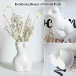 Jojuno 8.2“ Female Form Body Flower Vase Lady Butt Vases Indoor Planter Plant Pot Ceramic Vases for Modern Boho Home Decor Feminist Decors Cute Chic Accent Pieces 8.2 inch Tall