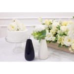 Lekharis Vase Set Flower White Ceramic Vases White Navy Decorative Vase for Modern Rustic Home Table Fireplace Bedroom Kitchen Office and Wedding & Gifts