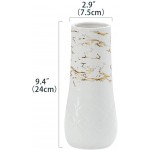 LIONWEI LIONWELI 9inch White Gold Ceramic Flower Vase Home Decor Vase and Table Centerpieces Vase Ideal Gifts for Friends and Family Christmas Wedding Bridal Shower