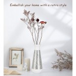 Luxspire Decorative Vases Durable Resin Flower Vase Unique Glass Mosaic Design Table Centerpiece Vase Container with Brim Shaped Home Accents for Living Room Bedroom Kitchen White