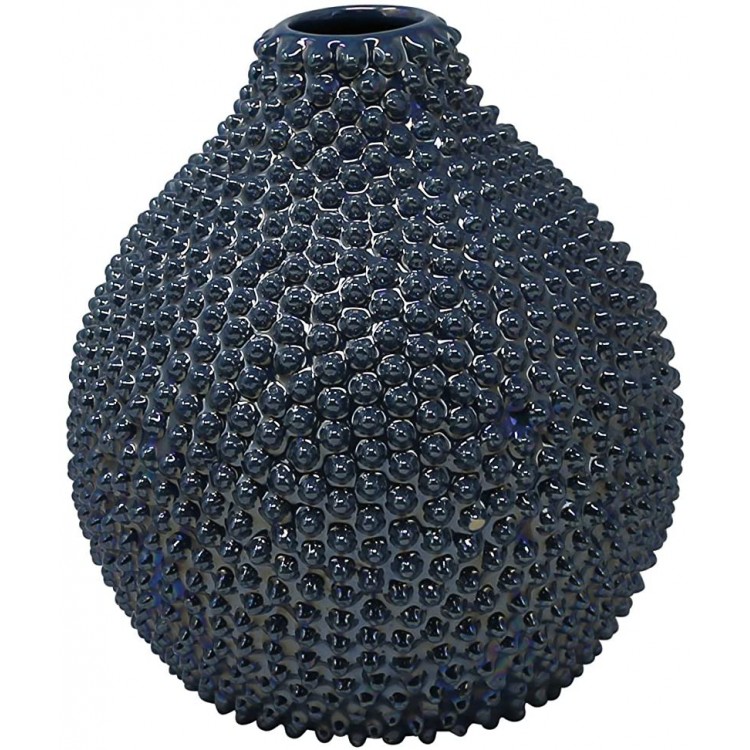 Sagebrook Home Spike Ceramic Vase Accent Piece Living Room Bathroom Office and Bedroom Decor | Special Occasion Flower Arrangement Centerpiece 7.25 x 7.25 x 8 Inches Blue
