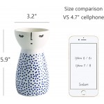 Senliart White Ceramic Vase Small Flower Vases for Home Décor 5.9 X 3.2 Polka Dot