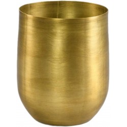 Serene Spaces Living Raw Brass Vase Brass Decorative Accents Use as Brass Planter for Plant Gold Flower Vase for Wedding or Event Centerpiece Metallic Pot for Home Measures 5" Tall & 4" Diameter