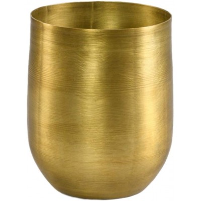Serene Spaces Living Raw Brass Vase Brass Decorative Accents Use as Brass Planter for Plant Gold Flower Vase for Wedding or Event Centerpiece Metallic Pot for Home Measures 5" Tall & 4" Diameter