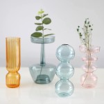 Small Glass Vases Nordic Simple Bud Vase Creative Crystal Clear Flower Vases for Hydroponics Decorative Bottles Centerpieces for Wedding Events Rustic Home Decor Office Table Décor Clear,ball-A