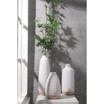 TERESA'S COLLECTIONS Rustic White Ceramic Vases for Home Decor Decorative Glaze Farmhouse Tall Vases for Mantel Fireplace Living Room Decoration-Set of 3