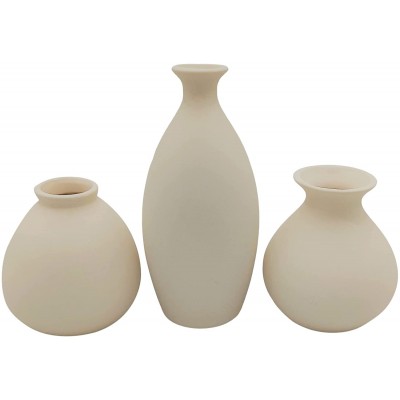 Vases for Decor Rustic Farmhouse Boho Vases for Decor Small Ceramic Vase Set of 3 White