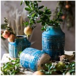 Vases Vintage Ceramics Floral Pattern Retro Flower Utensils for Home Decor Accent for Shelf Living Room Mantle Size : 25cm