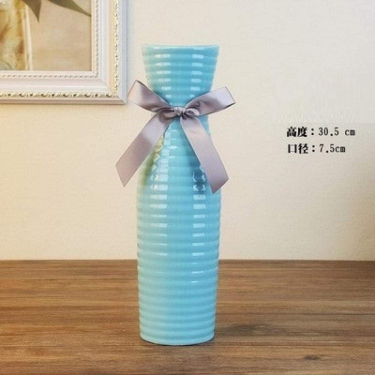 Wall Sculptures Home Décor Accents Blue Flower Vase Home Decoration Tabletop Vase Europe Style Ceramic Vase Wedding Deco Cramic Vase-Navy Blue