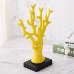 WEIDILIDU Ceramic Statue Modern Style Jewelry Frame Ceramic Vase Yellow Home Decor Pottery Decorative Sculpture Creative Home Souvenirs Collections Wedding Supplies Ceramic Tree Yellow 696