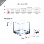 WGV Cube Glass Vase Candle holder 3x3x3 Clear Floral Accent Container Planter Terrarium for Wedding Party Event Home Decor,1 Piece