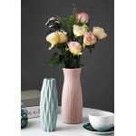 WxberG Vase for Flowers Unbreakable,Ceramic Look Plastic Decor Vase Geometric Style Accent Vases for Home Decor Living Room Table Home Office Decor Color : Type5
