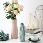 WxberG Vase for Flowers Unbreakable,Ceramic Look Plastic Decor Vase Geometric Style Accent Vases for Home Decor Living Room Table Home Office Decor Color : Tyep2