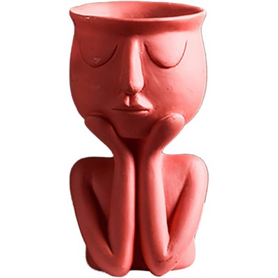 Yowein Body Vase Female Form Butt Vase Bottom Body Shaped Sculpture Ceramic Flower Vases for Modern Boho Home Decor Indoor Planter Plant Pot Feminist Decors Cute Chic Small Accent Pieces Red