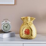 YUDEWSE 3X Creative Flower Vase Planter Pot Money Bag Shape Feng Shui Accent Art Fortune for Furnishing Party Office Home Living Room Decor