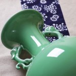 ZXYDD Vase-Celadon Glaze Inlaid Clouds Design Green Decorative Porcelain Ceramic Pottery Home Decor Accent Prunus Vase