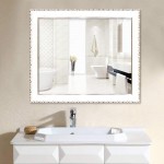 50x70CM Rectangle Retro Dressing Mirror Rustic Accent Mirror Bathroom Makeup Mirror Hanging in Vertical or Horizontal