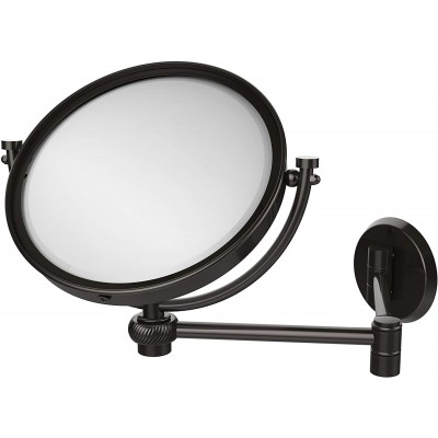 Allied Brass WM-6T 3X-ORB 8 Inch Wall Mounted Extending 3X Magnification with Twist Accent Make-Up Mirror Oil Rubbed Bronze