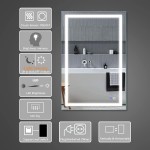 ExBrite LED Bathroom Mirror 36 x 28 inch Anti Fog Dimmable,Color Temper 3000K-6400K,90+ CRI Waterproof IP44,Both Vertical and Horizontal Wall Mounted Way